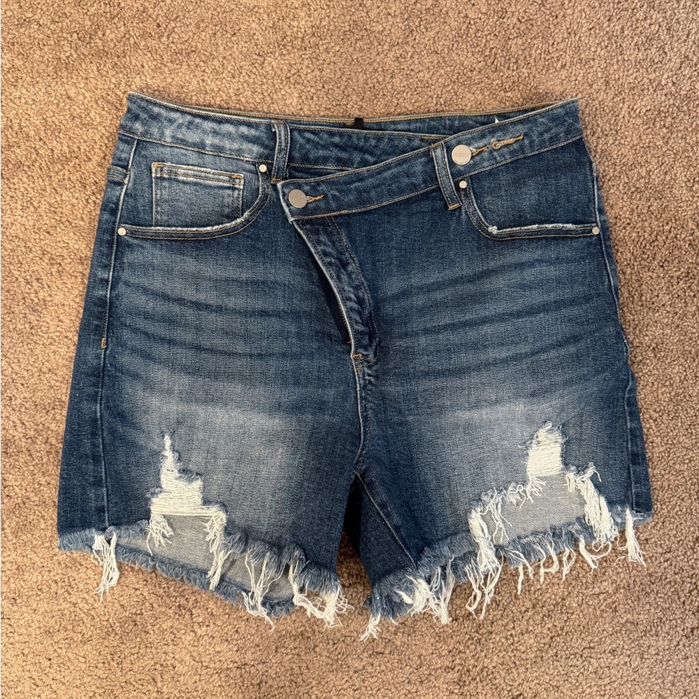 Risen Blue Distressed Jean Shorts